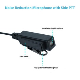 Motorola Ht750 Earpiece 2 Wire Covert Acoustic Tube Ear Piece Headset Mic PTT Surveillance Kit for Multi PIN Motorola 2 Way Radio Walkies Talke HT1250,HT750,HT1550,MTX850,MTX950