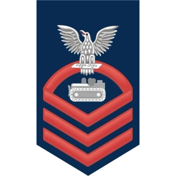 Equipment Operator EA Navy Chief E-7 Red 5.5" Rank Sticker