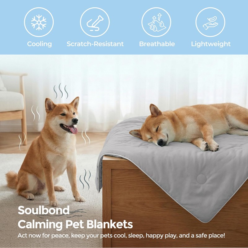 Soulbond Cooling Blanket for Large Dogs - Q-MAX>0.45-40" x50, Dark