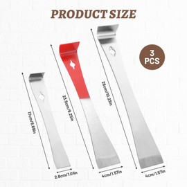 3PCS Pry Bar Scraper, Stainless Steel Bee Hive Tool Small Flat Pry Bar Beekeeping Hive Scraper, Mini Pry Bar Tool Metal Crowbar Nail Trim Puller Removal Hand Tool for Beekeeper Beekeeping Equipment