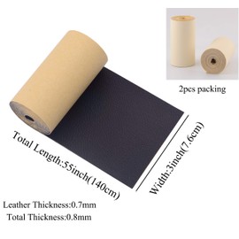 KJML DIY Leather Repair Patch Tape for Couches 2packs kit 3X55inch Self-Adhesive refinisher cuttable for Furniture Sofa Vinyl Car Seats Couch Chairs Shoes First Aid Patch Fix(Beige White, 3X55 inch)
