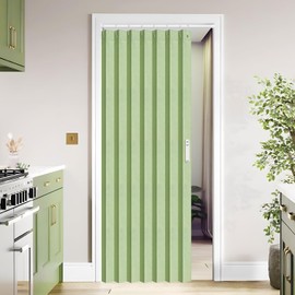 Vatge Closet Curtain for Open Closet - Green Door Curtains for Doorways Accordion Style Door Curtains for Doorway and Folding Closet Door Cover,1 Panel with Tieback, W39 x L78, Green