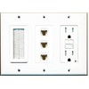 RiteAV - (3 Gang 15A GFCI Outlet Mesh-Brush 3 Cat6