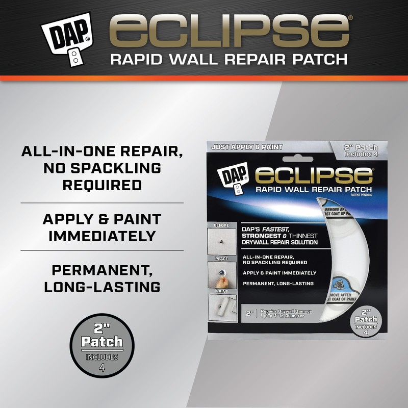 DAP Eclipse Rapid Wall Repair Patch, 2 in, 4 Pack
