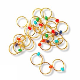 Creating Commerce Store Nose Ring Set of 20 – For Devi Maa Idols Multicolor Pearl Nath for Radha Rani (Black Stone)