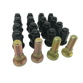 Wheel Studs for Yamaha Raptor 700R and YFZ 450R by R.A.D Set of 4 Studs W/ 16 New Black HD Lug Nuts