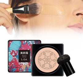 TENOL Mushroom Head Air Cushion Face Makeup Foundation Moisturizing Even Skin Tone Easy to Apply Brightening BB Cream Concealer, White