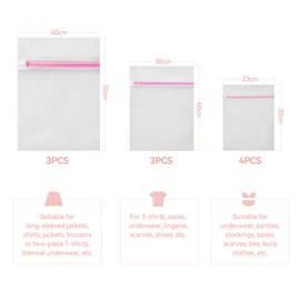 ZHIYUQL Pack of 10 Laundry Net for Washing Machine, Laundry Bag, Laundry Bag with Zip, Large Mesh Laundry Bags for Shirts, Bras, Socks, Shoes, Jumper, Baby Clothes (3 Sizes)