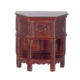 Melody Jane Dolls House Tudor Bedside Side Cabinet Miniature JBM Walnut Quality Furniture