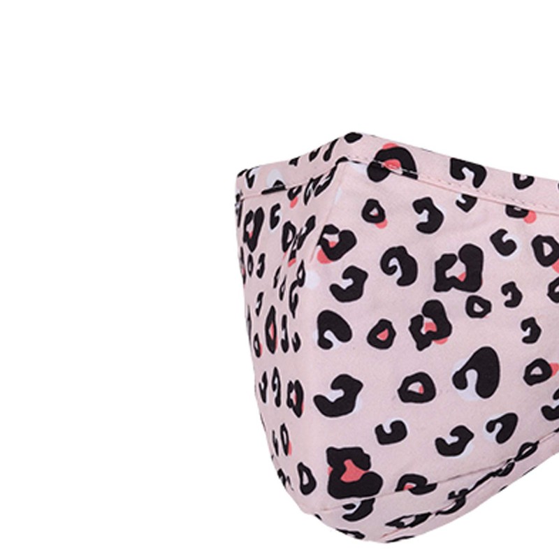 Reusable washable 3 layers cotton cloth - white - leopard