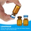 PATIKIL 12pcs 2ml Amber Borosilicate Glass Sample Vials with Aluminum