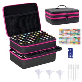 GZWENHAN 127 bottles of EVA essential oil storage box with a hard shell exterior oil storage bag, capable of holding 1-3 ml, 5 ml, 10 ml, 15 ml of essential oil. The hard shell is shockproof