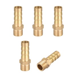 sourcing map Pack of 5 Brass Hose Connector Connector Adapter Hose Adapter Hose Adapter 8 mm Barb x G1/8 Outer Pipe