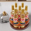Wood Rotating Coffee Syrup Organizer, 7 Bottles Coffee Syrup Rack,