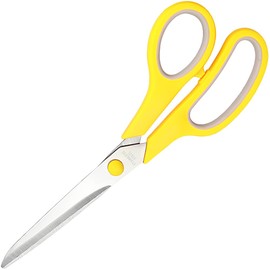 KINDOYO 8" Multipurpose Scissors with Ultra Sharp Blades, Comfort-Grip Handles, Sturdy for School Home Office Art Craft Sewing Tailor Heavy Duty, Yellow