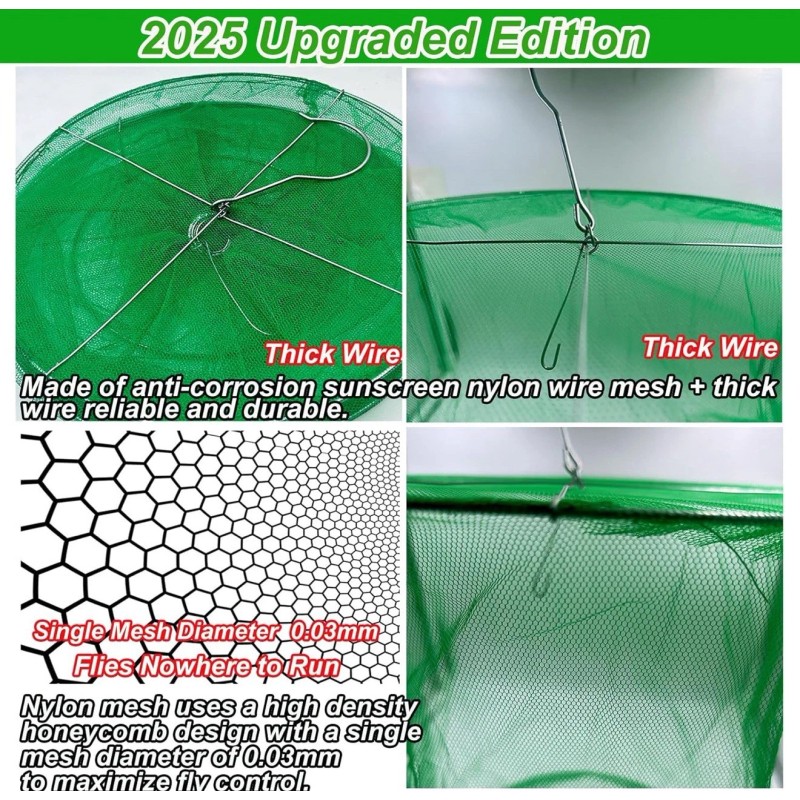 DKEP 8 Pack Ranch Fly Traps Outdoor Hanging Fly Trap