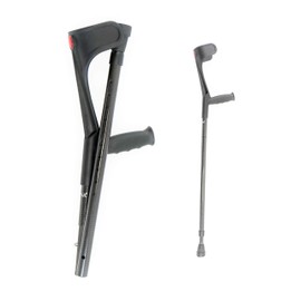 KMINA PRO - Folding Carbon Fiber Crutches (x2 Unit, Open Cuff), Adjustable Forearm Crutches for Adults - Made in Europe