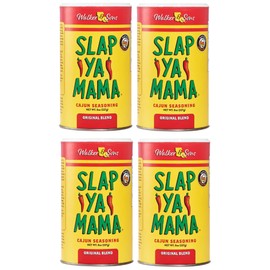 Slap Ya Mama Original Blend Cajun Seasoning - 8 oz Can, Pack of 4, All Natural, MSG Free, Kosher - Authentic Louisiana Flavor