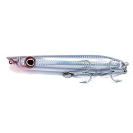 Dark Matter Pencil Poppers Lures for Saltwater - 6" Long Casting Topwater Pencil Fishing Lure with VMC 4X Treble Fishing Hooks, Saltwater Popper Lures for Surf Fishing Bait - White/Silver