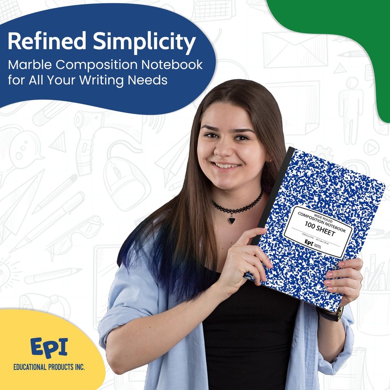 EPI 12 Pack - Blue Marble Composition Notebook - Wide