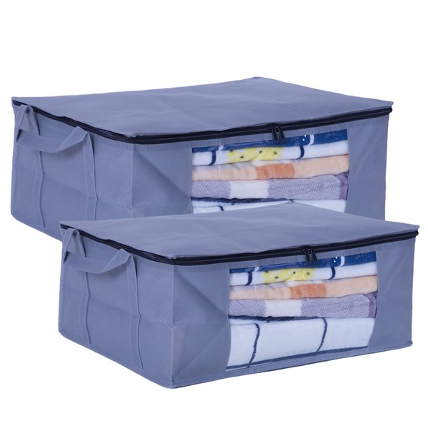 WISMART Zippered Clothes Storage Bags with Plastic Clear Window and