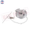 HQS 2x Chrome Lever Style Locking Fuel Cap 4" For