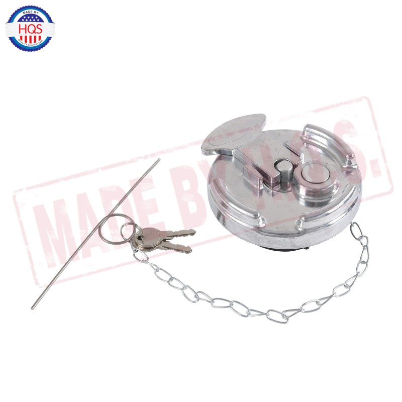 HQS 2x Chrome Lever Style Locking Fuel Cap 4" For