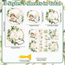 WANDIC 3 Sheets Retro Style Transfer Stickers, Old School Stickers, Waterproof Stickers, Furniture Stickers for DIY and Home Decoration, 15x30cm