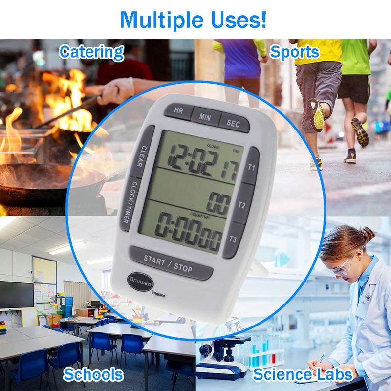 Triple Countdown Timer Includes Clock – Ideal for Schools Classroom