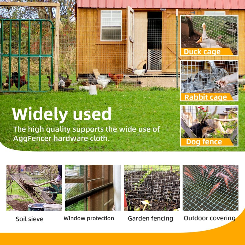 AggFencer 36in x 10ft Gray Hardware Cloth 1/8 inch 27Ga