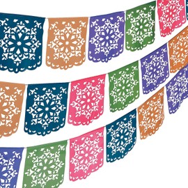 Fun Express - Flower Cut Out Banner for Cinco de Mayo - Party Decor - Hanging Decor - Pennants - Cinco de Mayo - 1 Piece