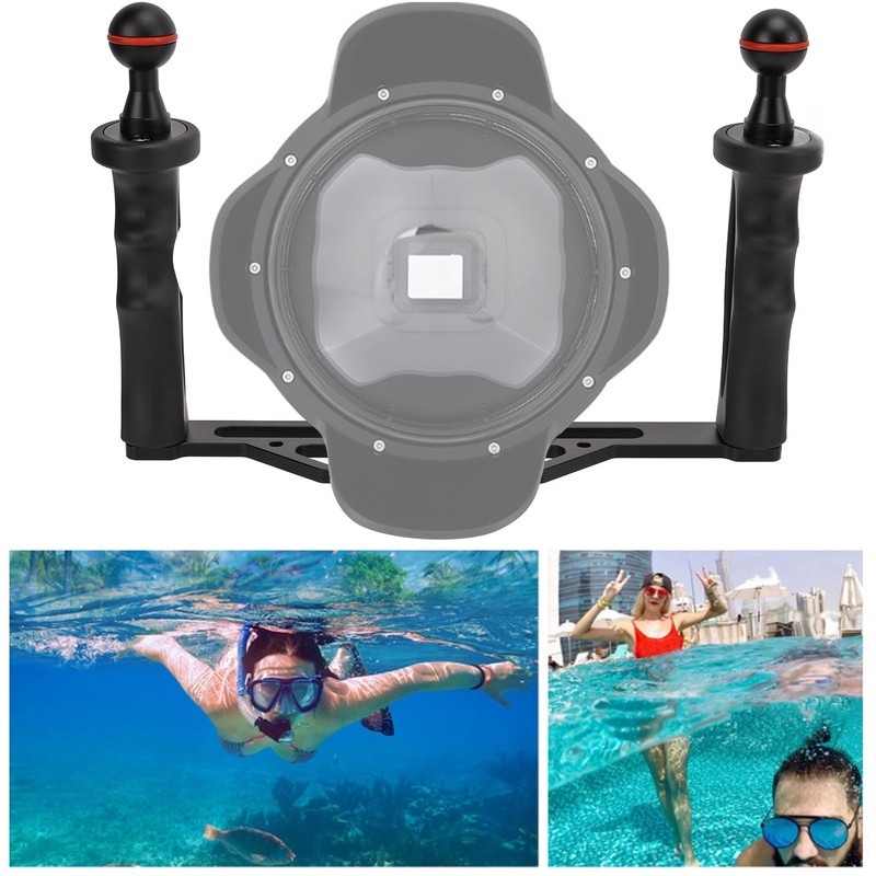 Dual Handle Aluminium Tray Stabilizer Rig Diving Underwater Camera Housings