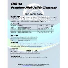 Speedokote Premium High Solids Clear Coat, Clearcoat 7.5L Med. (Mid Temp.) Kit, SMR-32/75