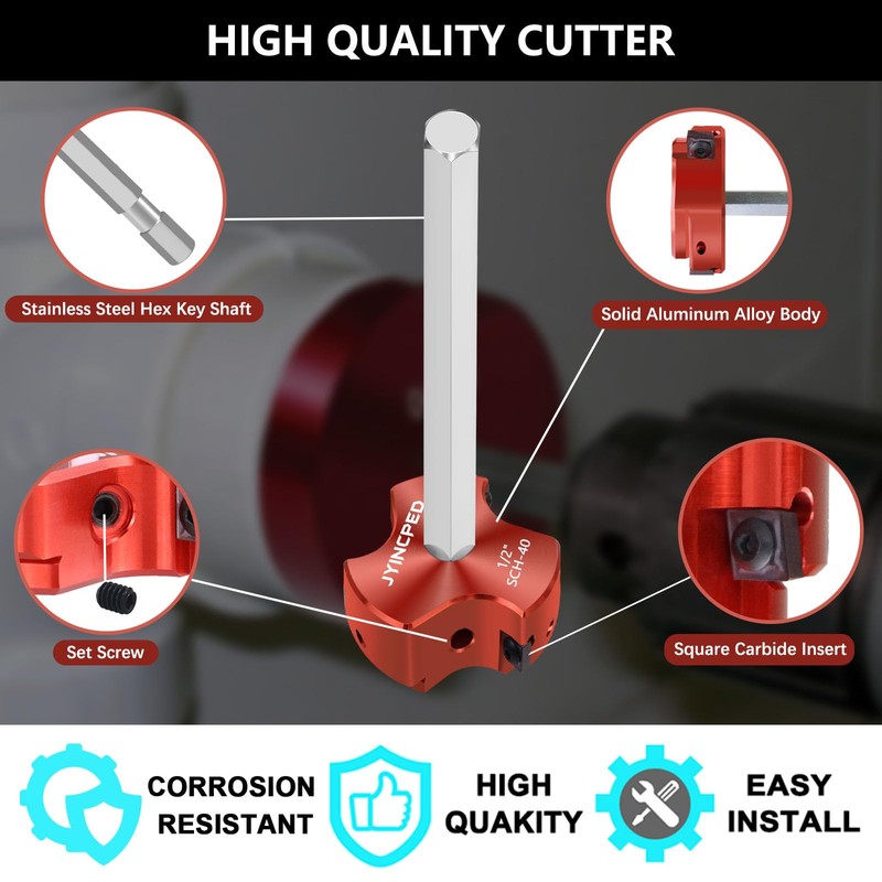 PVC Pipe Reamer 1/2 Inch Head, PVC Fitting Saver with