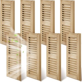 Landical 8 Pcs Red Oak Wood Floor Register Vent 4 x 10 Inch Drop in Vent Cover Wood Floor Register Surface Mount Vent, No Damper, Unfinished