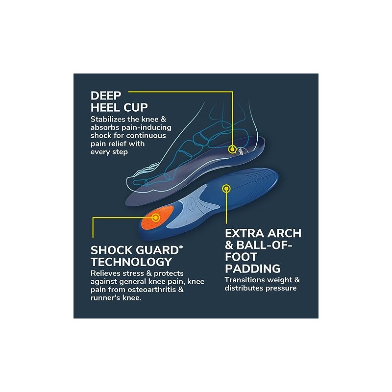 Dr. Scholl's Knee Pain Orthotics for Men Shoe Size 8-14