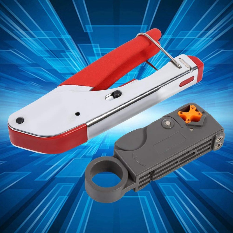 Coax Cable Crimper, Compression Tool Kit F RCA RG58 Crimper