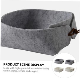 BIUDECO 4pcs Felt Jewelry Storage Bins Storage Box for Desktop Cosmetic Clothes Box