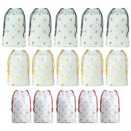 LIKENNY Drawstring Bag, Small Divided Plastic Bag, Waterproof Pouch, Hot Spring Bag, Set of 3 Sizes of S/M / L, PE Material, Dustproof, Waterproof, For Travel, Laundry