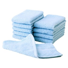 Hotel Hand Set of 10 Hand Towels, Made in Japan, Senshu Towel (Approx. 12.6 x 13.0 inches (32 x 33 cm), Sky Blue