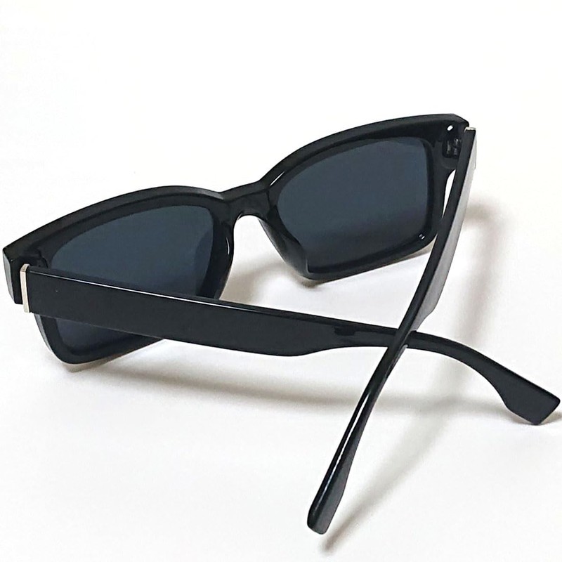 [FashionBerry] ブラック×スモーク サングラス 度なしメガネ ファッションメガネ おしゃれ眼鏡 めがね 眼鏡 メンズ レディース