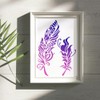 2 Pack Feathers Mandala Stencils for Painting Reusable Plastic Feather