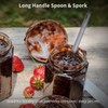 LSYJING Titanium Long Handle Spoon Fork Combination, Portable Camping Tableware