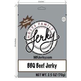 Moses Family Jerky, BBQ Beef Jerky, 2.5 Ounce, Bite Sized Sliced Meat