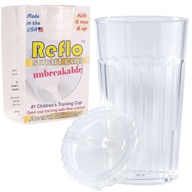 Reflo Unbreakable Drinking Cup - Sippy Trainer for Toddlers from 6 Months - Unbreakable Drinking Cup for Water - Transparent Drinking Cup with a Capacity of 170 ml