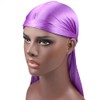 Men Silk Durag Long Straps Bandanas for Men Headwear Waves