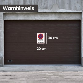 SL group - 1 sign "Parken verboten!" 20 x 30 cm made of sturdy PVC plastic plate - no holding sign for garage, driveway and parking space - prohibition sign for private property and private terrain