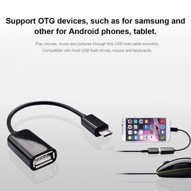 Tek Styz OTG MicroUSB 2.0 (2Pack) Compatible with Acer Iconia A3 (WiFi) Full Hi-Speed On-The-Go Access to Your Acessories; Keyboard, Mice, Backup, SD Cards, More! (Black + White)