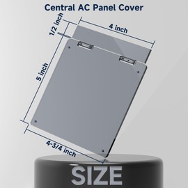 Pearwow Central AC Thermostat Cover Panel,4-3/4" AC Wired Controler Panel Protection Cover, Mistake Prevention Cover AC Switch Air Conditioner Acrylic,Transparent Black,1 Pack