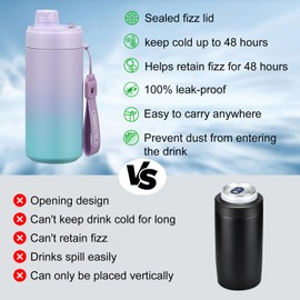 Can Cooler with Spout Lid 4-in-1Insulated Double Wall Vacuum Stainless Steel Beer Can Holder for all 12 oz Slim Can,Bottles, Regular Can & Drinks Keeps Beverage Cold Gift